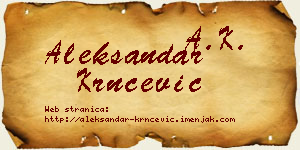 Aleksandar Krnčević vizit kartica